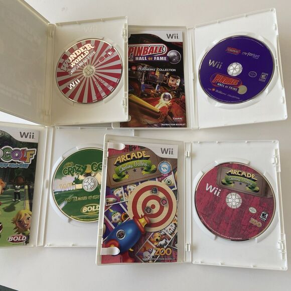 Bundle x4 Wii Wonderworld Amusement, Pinball Hall, Crazy Golf, Arcade Shooting - Picture 2 of 6